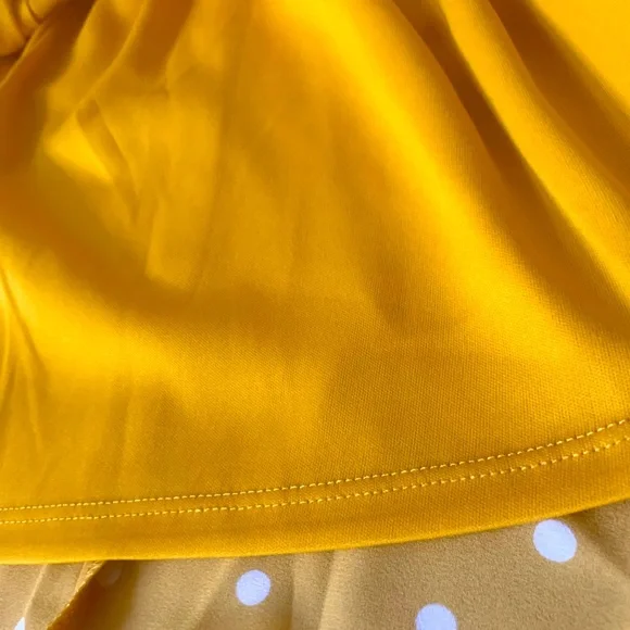 BANANA REPUBLIC NWOT Mustard Yellow Polka Dot Dress w/Belt - Size 2 - Picture 6 of 7